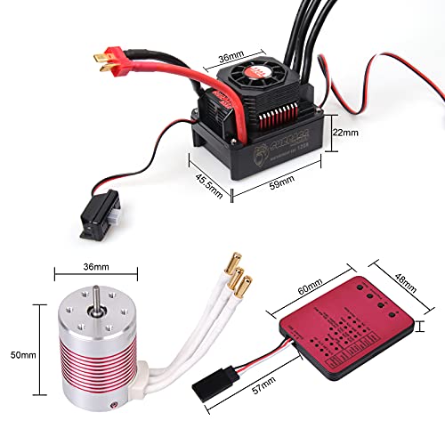 ARRAROWN RC Car 1:10 Scale 3650 5200KV Brushless Motor & 120A ESC & Programming Card PI65 Waterproof Motor & Electronic Speed Controller Combo Set for Most of 1/10 RC Car Truck On-Road Car - Image 5