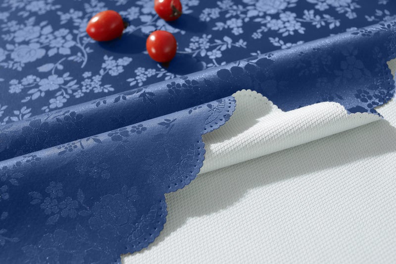 Jeloris Waterproof Vinyl Tablecloth  Rectangle Heavy Plastic Tablecloth  Wipeable Spillproof Oil-Proof Vinyl Table Cover for Kitchen Dining Room (Blue  52"" x 70"") - Image 3