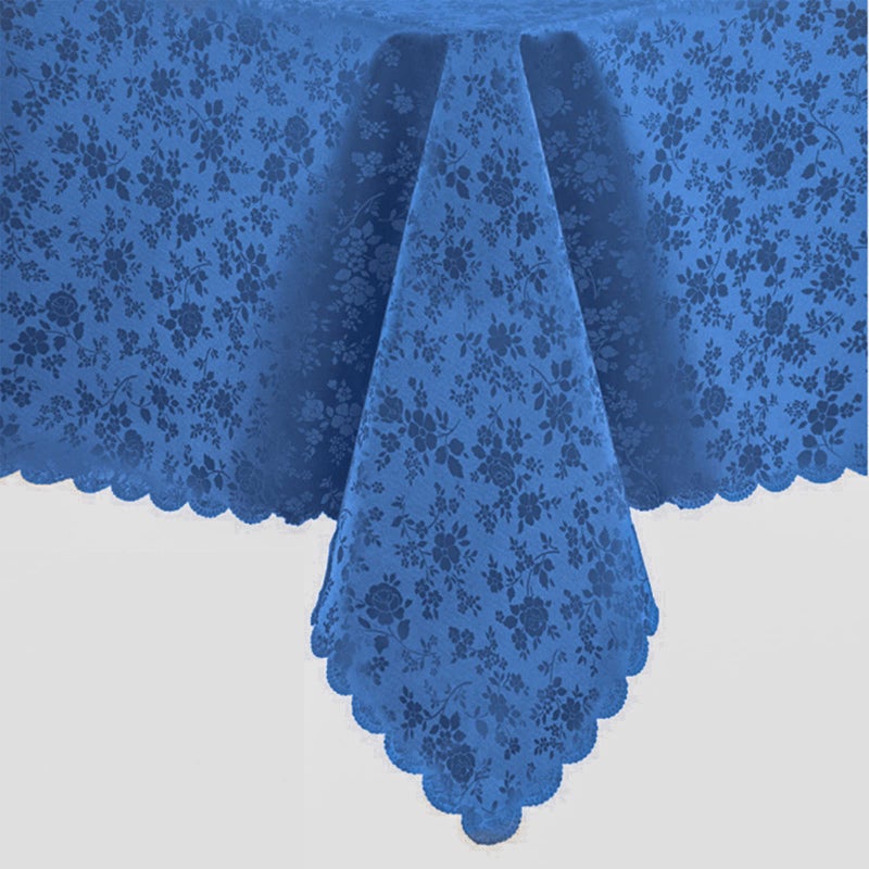 Jeloris Waterproof Vinyl Tablecloth  Rectangle Heavy Plastic Tablecloth  Wipeable Spillproof Oil-Proof Vinyl Table Cover for Kitchen Dining Room (Blue  52"" x 70"") - Image 1