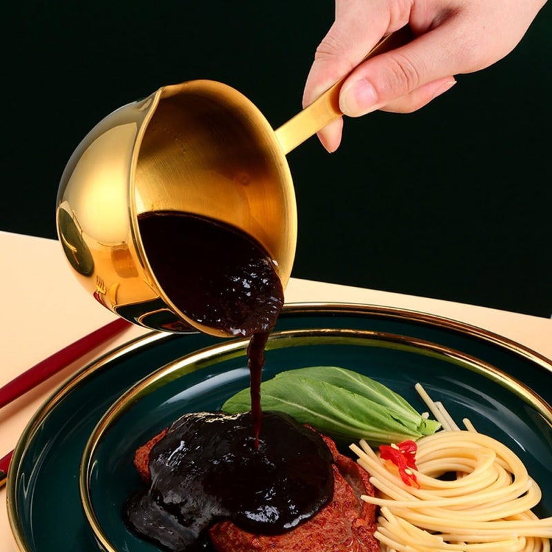 Stainless Steel Small Sauce Pan with Handle, Mini Metal Pour Oil Pot for Kitchen Cooking, Heat-resistant Small Pan for Milk, Chocolate, and Hot Oil Heating - Image 3
