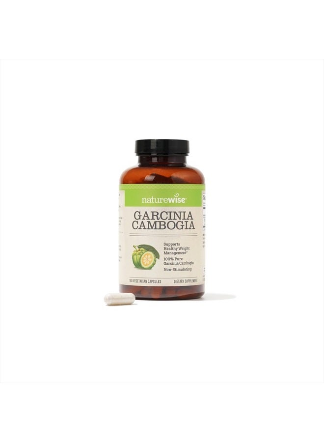 NatureWise ناتشر وايز غارسينيا كامبوجيا مع مستخلص غارسينيا كامبوجيا النقي، تركيز 60% HCA، دعم طبيعي لأهداف الوزن والطاقة - نباتي، غير معدل وراثيًا، خالي من الغلوتين - 180 كبسولة [إمداد لمدة 2-6 أشهر] - Image 1