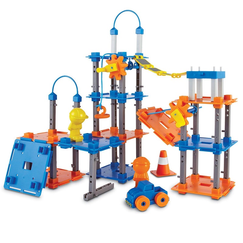 Learning Resources Learning Resources City Engineering and Design Building Set, Ages 5+,100 Pieces, Engineer STEM Toy, Construction Toys, Simple Machines Kids - Image 1