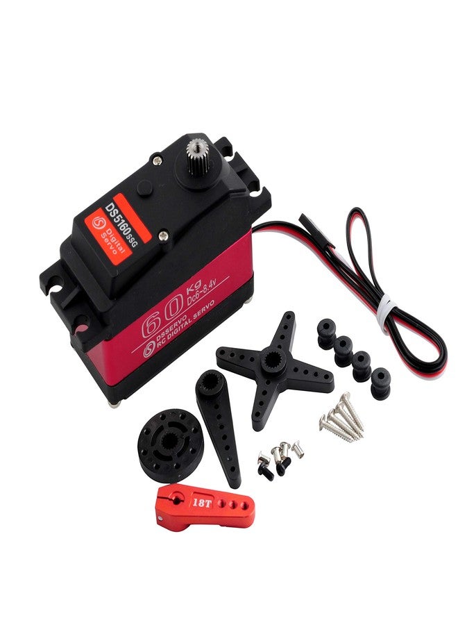 Wishiot DS5160SSG 60kg Servo RC Digital Servo DC6-8.4V Metal Gear Large Torque High Speed IP67 Waterproof Servo 270 Degree with 18T Aluminum Servo Arm for Crawler Baja Cars Robotics DIY Projects - Image 1