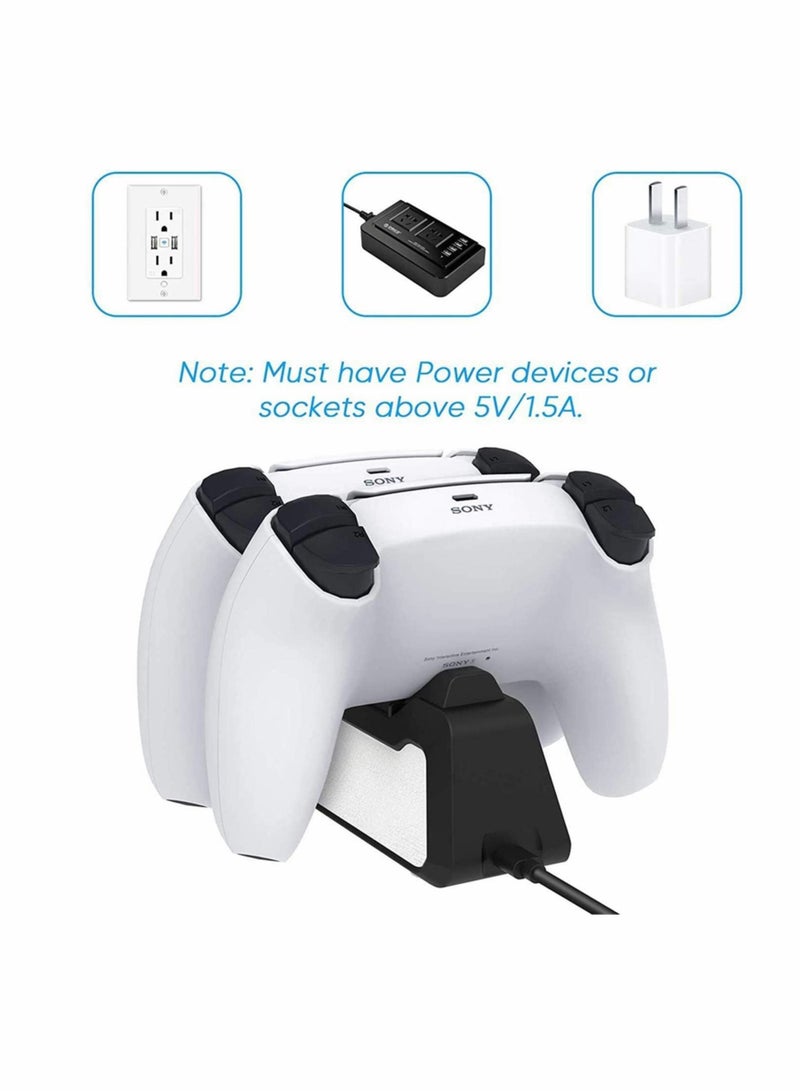Captaintech Dual Controllers Fast Charging Station with LED Indicator, Charger for PS5 DualSense Wireless Controller with Thumb Sticks, Charger Station Dock for Sony Playstation 5 Dualsense (Black) - Image 2