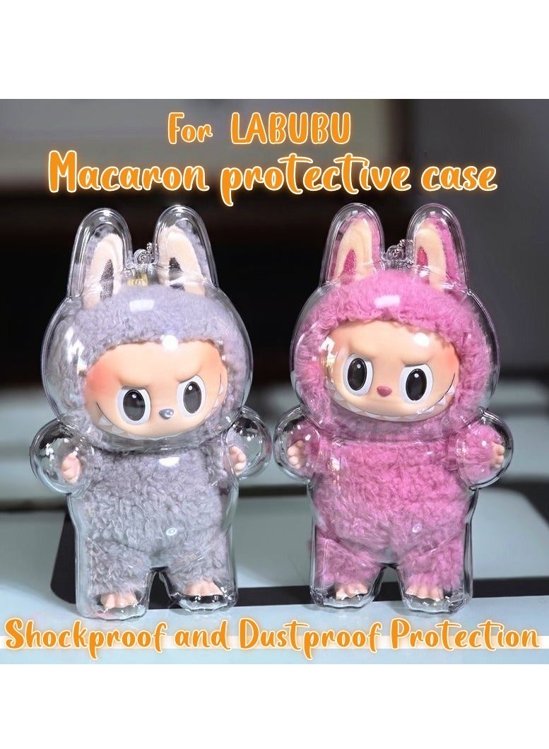 Pop Mart x Momiji LABUBU Generation 1 Translucent Protective Case | Macaron Standing Dust-Proof Cover (Shockproof Display Model) - Image 1