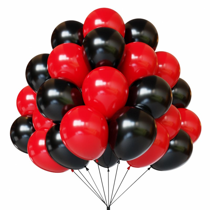 YMSZ Red and Black Latex Balloons 67 12 Inch Black and Red Party Balloons for Birthday Graduation BBQ Casino Poker Card Party Decoration - Image 3