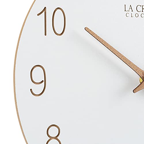 La Crosse Technology 12" Sierra Wood Quartz Analog Wall Clock - White - 404-3630B - Image 3