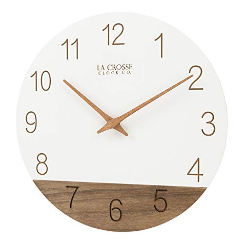 La Crosse Technology 12" Sierra Wood Quartz Analog Wall Clock - White - 404-3630B - Image 2