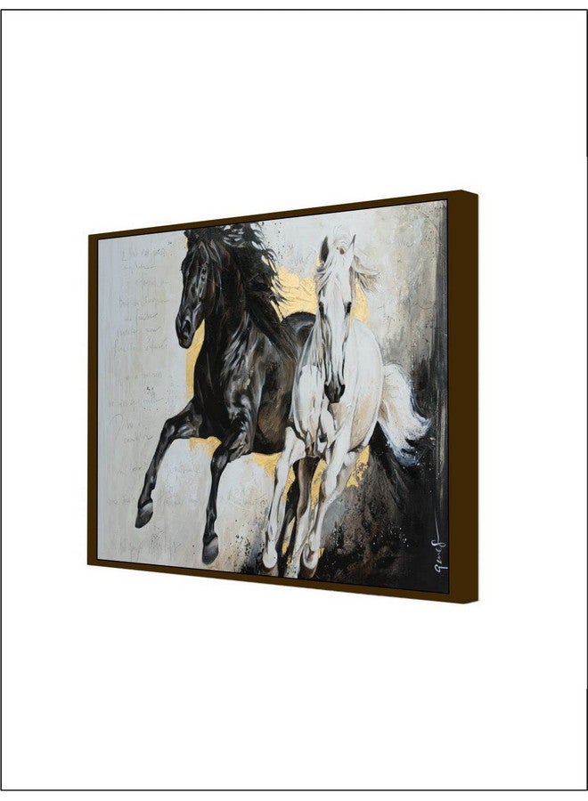 Artsense لوحة فن آرتسينس لتزيين الجدران تميمة الحظ خيول لوحة جدارية تجريدية لغرفة المعيشة لوحة كبيرة لتزيين المنزل بإطار - متعددة الألوان / 30x40 بوصة / (76x101 سم) - Image 4