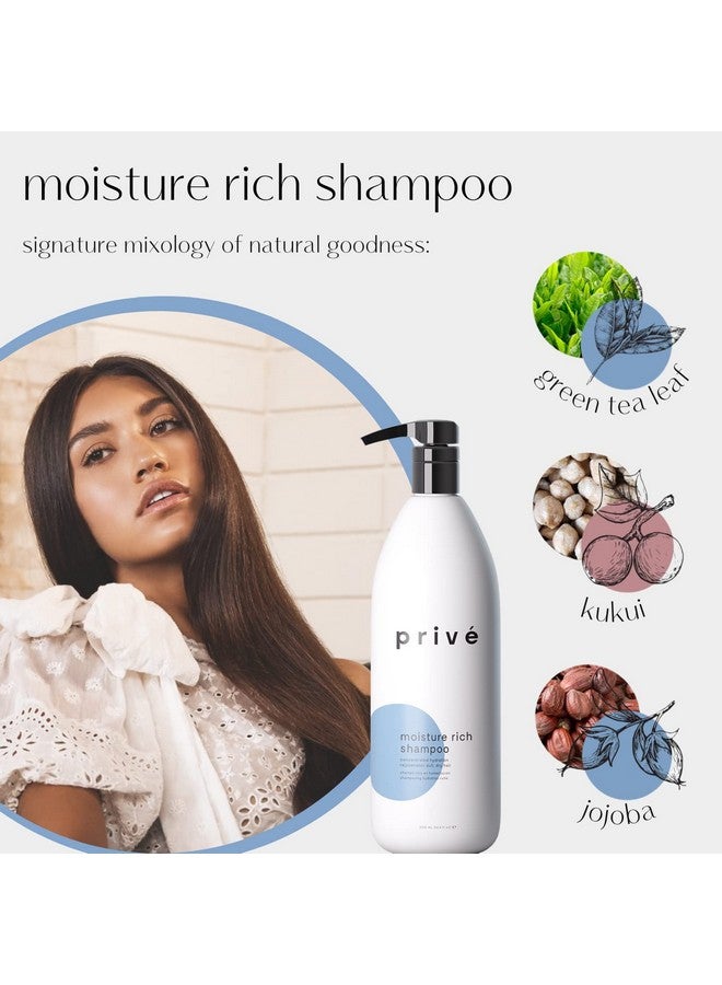 Prive Moisture Rich Shampoo - Extreme Hydration- Infused with Shea Butter - Great for All Hair Types - Color Safe - Image 2