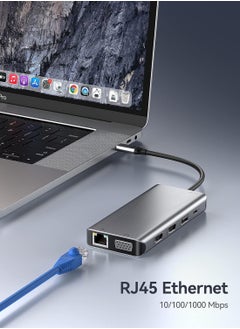 Generic 12 in 1 USB C Hub with 4K HDMI Dual GA Ethernet RJ45 2x3 100W Power Delivery TF SD Card Reader AUX 3.5mm, Multicolor Colors  - Image 5