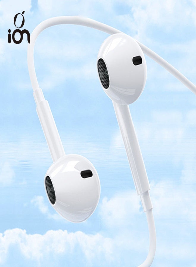 ION Type C wired headphones. Type C headphones with clear and loud sound. wired earphones with a high definition microphone. 1 meter Type C wired headphones. type c earphones with a comfortable design. Compatible with iPhones, Samsung, Huawei, Xiaomi, and many other devices. - Image 2