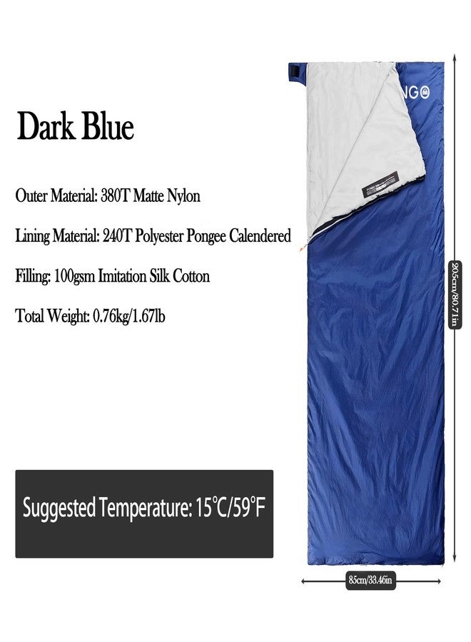Blackpongo Ultralight Sleeping Bag - Envelope Lightweight Portable, Waterproof, Comfort with Compression Sack - Great for 3 Season Traveling, Camping, Hiking (Dark Blue) - Image 2