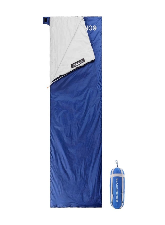 Blackpongo Ultralight Sleeping Bag - Envelope Lightweight Portable, Waterproof, Comfort with Compression Sack - Great for 3 Season Traveling, Camping, Hiking (Dark Blue) - Image 1