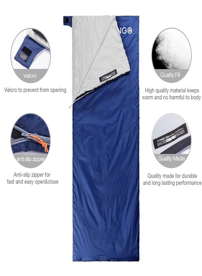 Blackpongo Ultralight Sleeping Bag - Envelope Lightweight Portable, Waterproof, Comfort with Compression Sack - Great for 3 Season Traveling, Camping, Hiking (Dark Blue) - Image 4