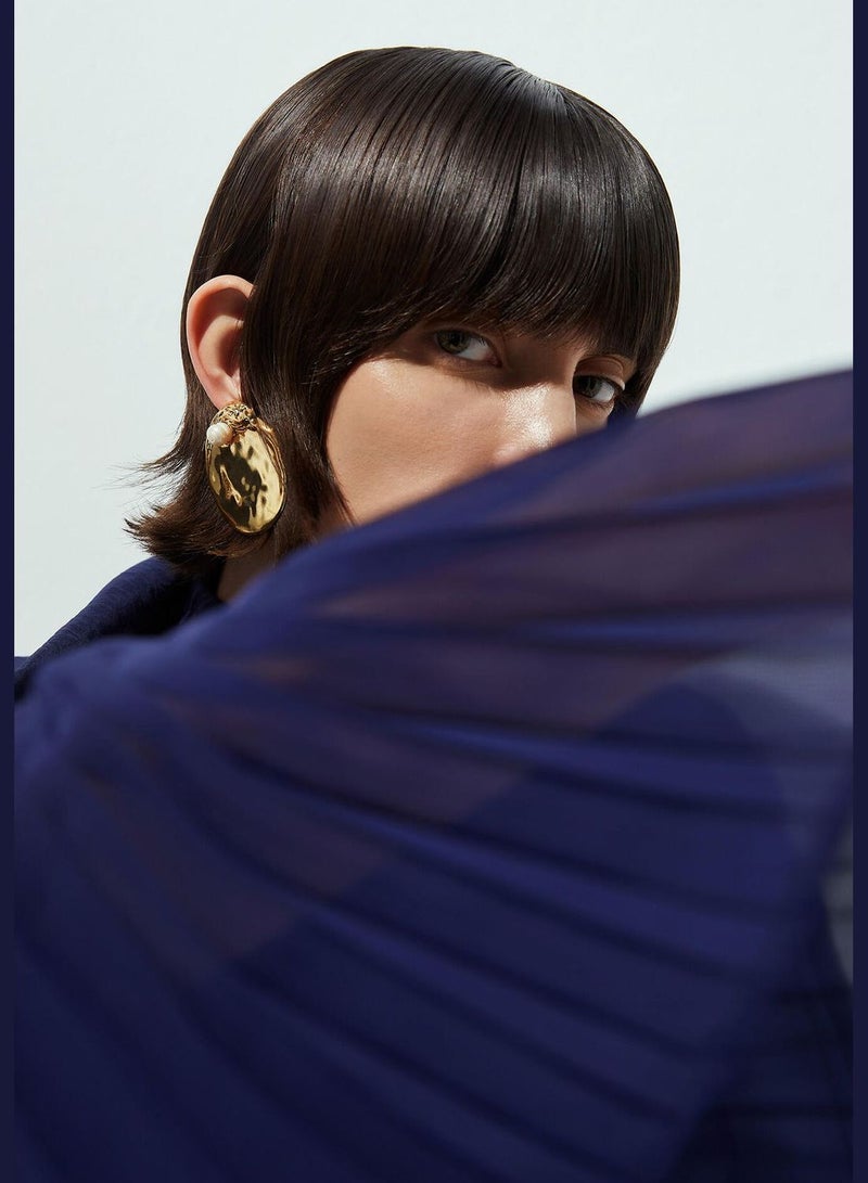 Touche فستان شيفون مزود بأذرع مع طوق رقبة - Image 1