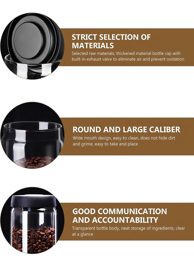 Coffee Storage Container, Vacuum Sealing for Jars, Glass Kitchen Storage Jars, Coffee Jars with Airtight Lid for Coffee Beans & Grounds, Tea, Sugar, Nuts, Spices - Image 4