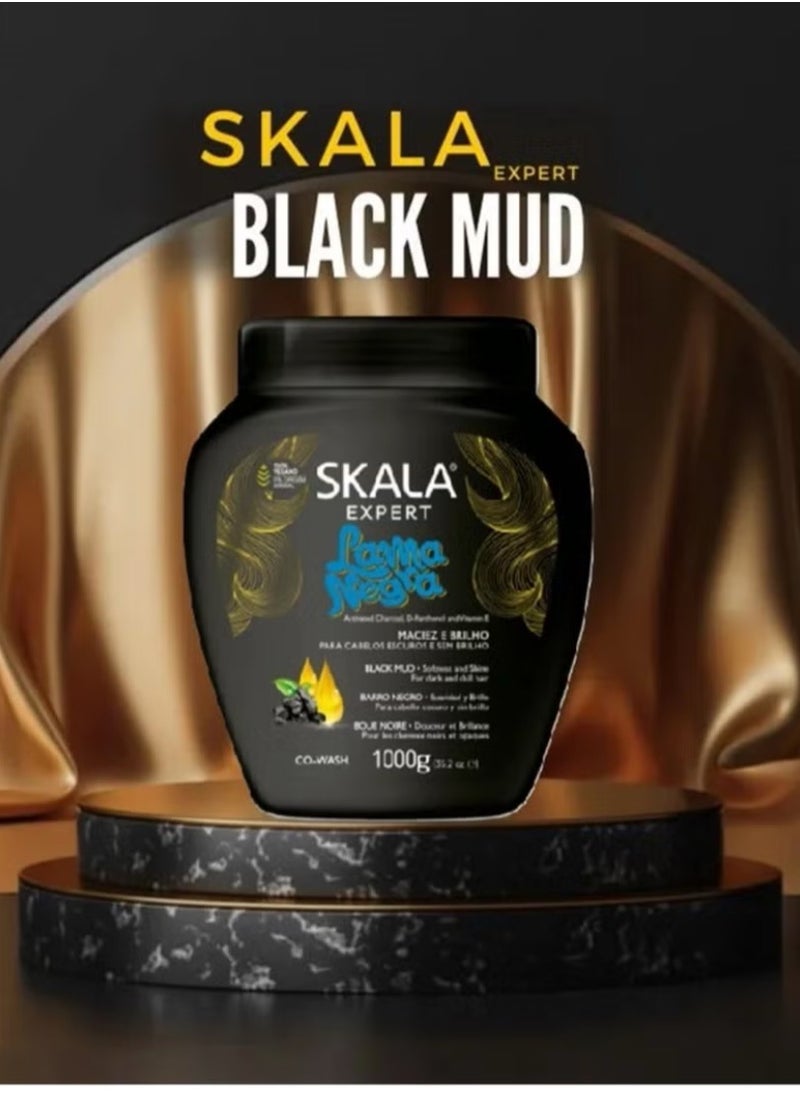 SKALA - Scala Original Brazilian Black Mud Treatment Cream Rich in Activated Charcoal, Dipanthenol and Vitamin E for Dry, Damaged, Dark and Curly Hair Care 100% Nabani Weight 1000g - Image 1