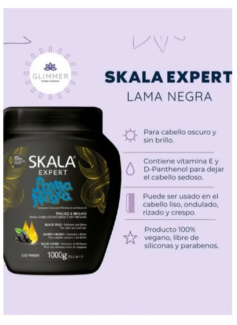 SKALA - Scala Original Brazilian Black Mud Treatment Cream Rich in Activated Charcoal, Dipanthenol and Vitamin E for Dry, Damaged, Dark and Curly Hair Care 100% Nabani Weight 1000g - Image 1