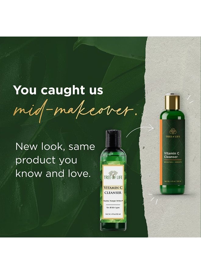 Tree of Life Beauty NEW LOOK | Tree of Life Vitamin C Brightening Facial Cleanser, Gentle Cleaning with Vitamin E, Tea Tree Oil, and Rosehip for Face, Clean Dermatologist-Tested Skin care, 4 Fl Oz - Image 1