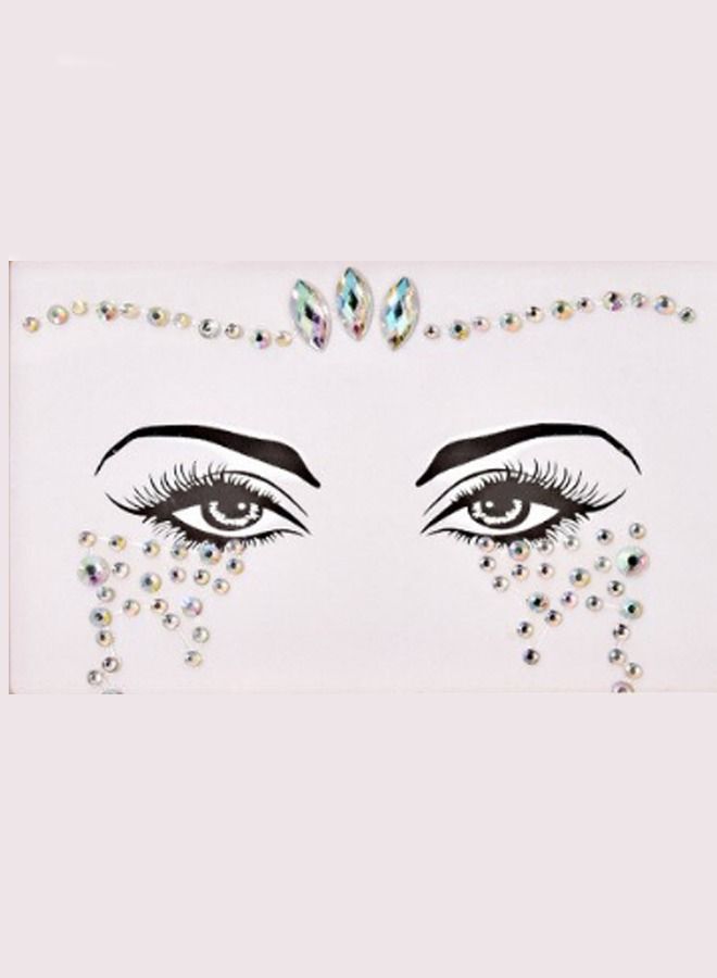 Luminous Mermaid Princess Face Gems Crystal Sticker - Image 1