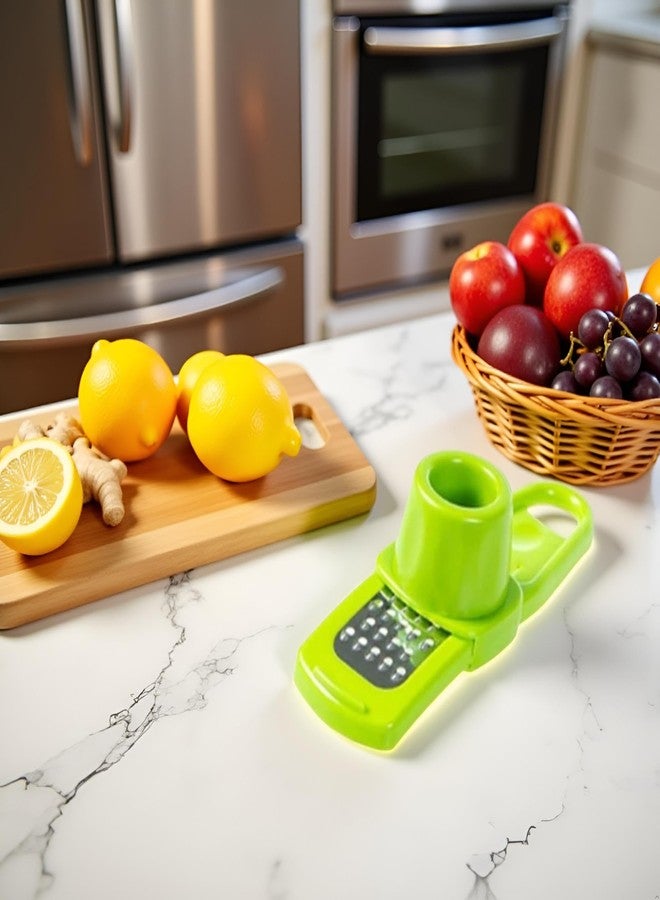 Tustao Green Multifunction Ginger Grater Tool Mini Grater Nutmeg Grinder Garlic, Kitchen Manual Fruit Vegetable Nuts Chopper Grinder Garlic Presses Kitchen Utensils and Gadgets - Image 2