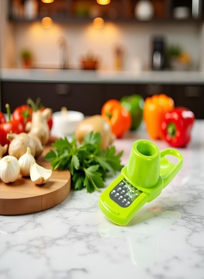 Tustao Green Multifunction Ginger Grater Tool Mini Grater Nutmeg Grinder Garlic, Kitchen Manual Fruit Vegetable Nuts Chopper Grinder Garlic Presses Kitchen Utensils and Gadgets - Image 5