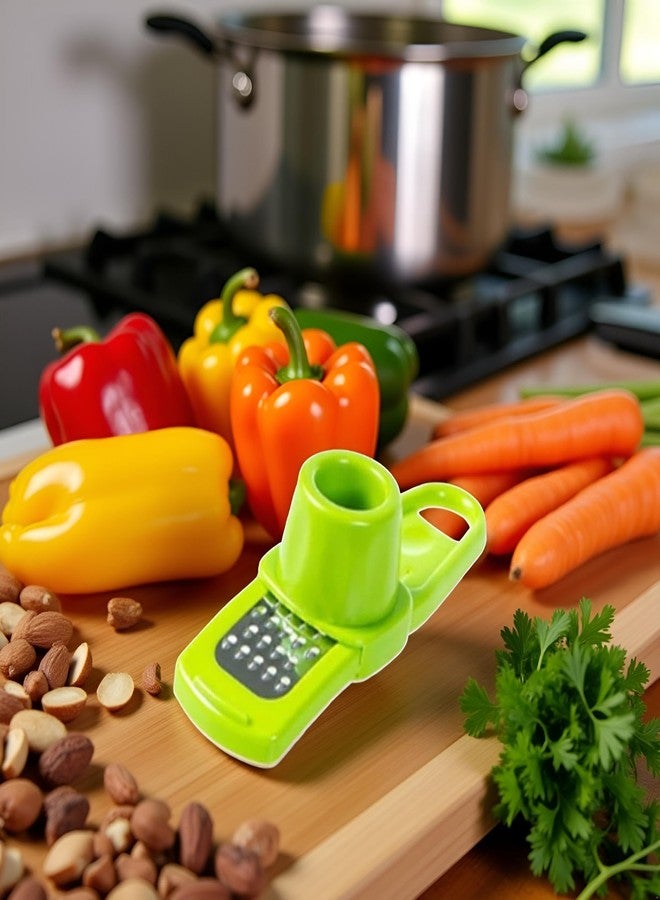 Tustao Green Multifunction Ginger Grater Tool Mini Grater Nutmeg Grinder Garlic, Kitchen Manual Fruit Vegetable Nuts Chopper Grinder Garlic Presses Kitchen Utensils and Gadgets - Image 4