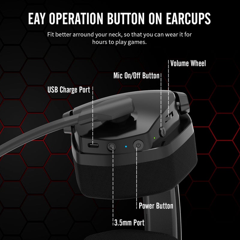 NUBWO G06 2.4G Wireless Gaming Headset 3.5mm Wired Sport Earphone BT Headset Noise Reduction with Mic - Image 4