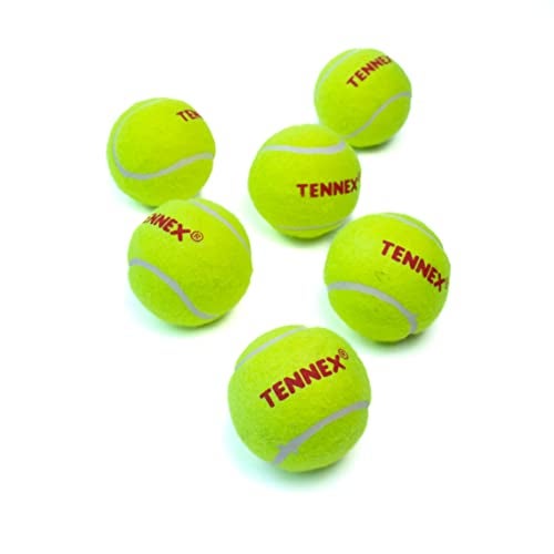 TENNEX Cricket Tennis Ball Yellow Heavy for Over Arm Cricket | Standard Size Ball for Cricket Tournament and Practice (6 Pcs, Yellow Colour) - Image 1