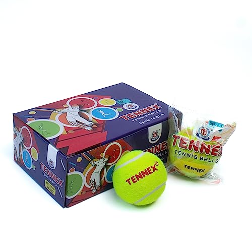TENNEX Cricket Tennis Ball Yellow Heavy for Over Arm Cricket | Standard Size Ball for Cricket Tournament and Practice (6 Pcs, Yellow Colour) - Image 2