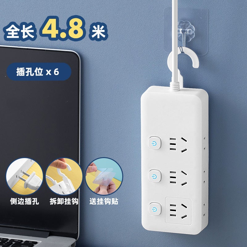 Smart Socket Usb Multi-Function Plug Independent Switch With Edge Plug Long Wire Wiring Board New National Standard Plug - Image 1