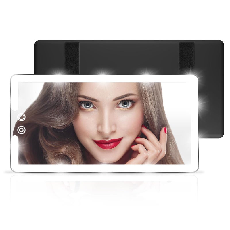 saiggnyy Led Sun Visor Vanity Mirror Upgraded Large Car Mirrors with Lights Dimmable Light up Vanity Makeup Mirror for CarRechargeable Universal Rear View Visor Mirrors - Image 3