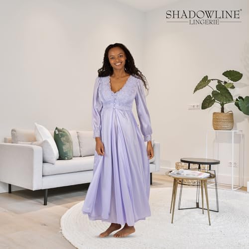 Shadowline Women's Misses Silhouette 54" Sleeve Long Coat, Peri Frost, Small - Image 3