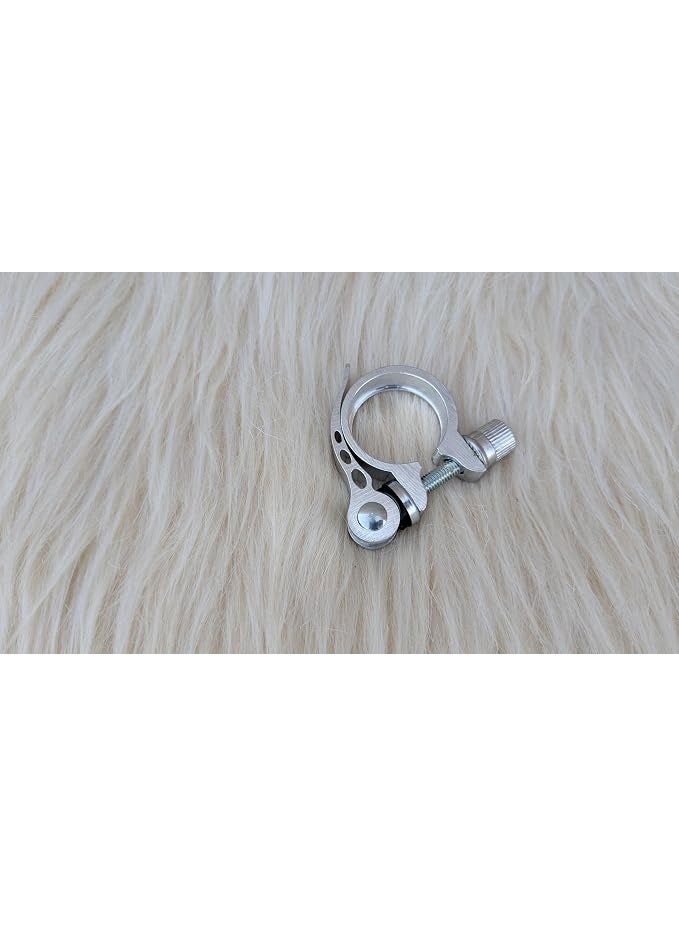 Quick-Release Bicycle Seatpost Clamp – Seat Locking Clamp (Silver) - Image 4