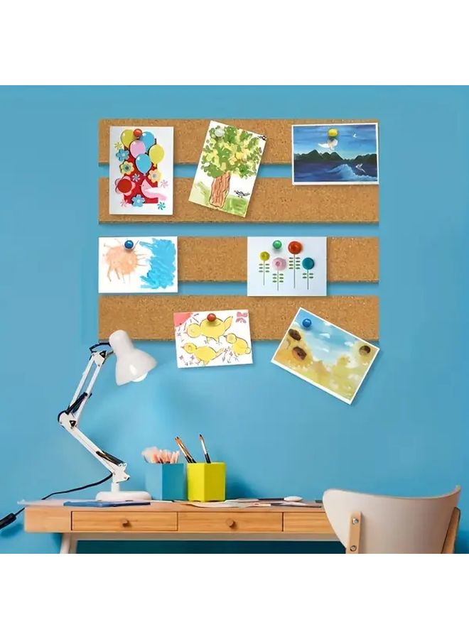 4 Pieces Self Adhesive Cork Board Strips Set For Notes Photos Schedules - Image 4