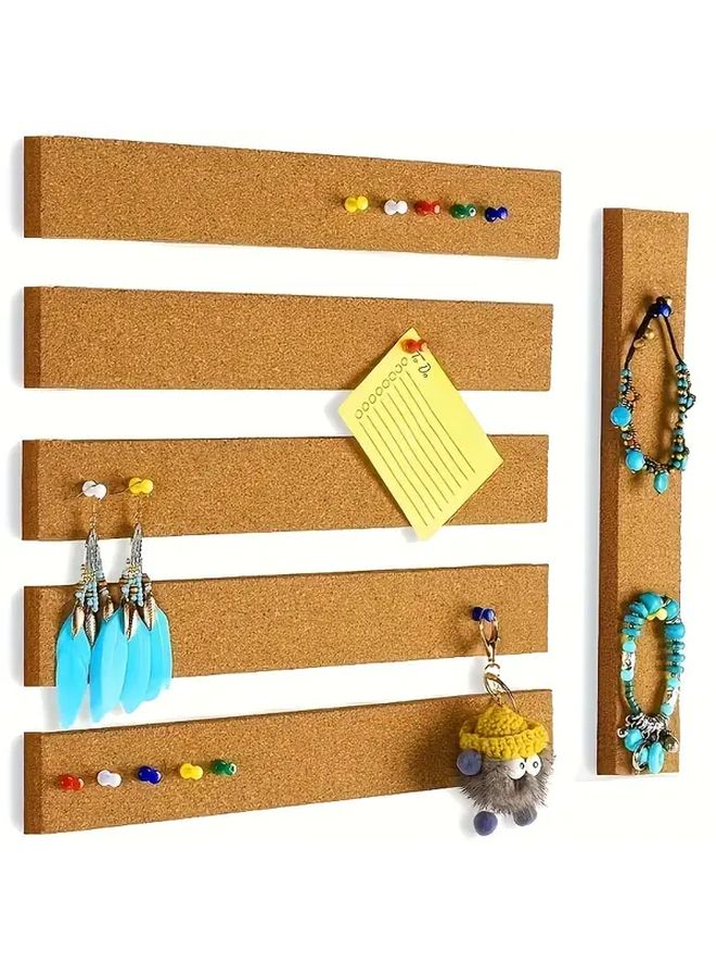4 Pieces Self Adhesive Cork Board Strips Set For Notes Photos Schedules - Image 2