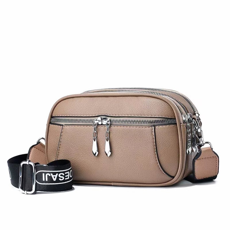 Genuine Leather Texture Multi-Layer Camera Bag Fashionable All-Match Simple Messenger Bag High-Grade Casual Shoulder Bag - Image 3