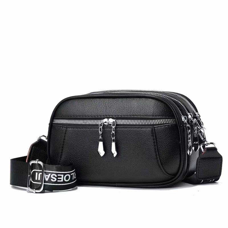 Genuine Leather Texture Multi-Layer Camera Bag Fashionable All-Match Simple Messenger Bag High-Grade Casual Shoulder Bag - Image 2
