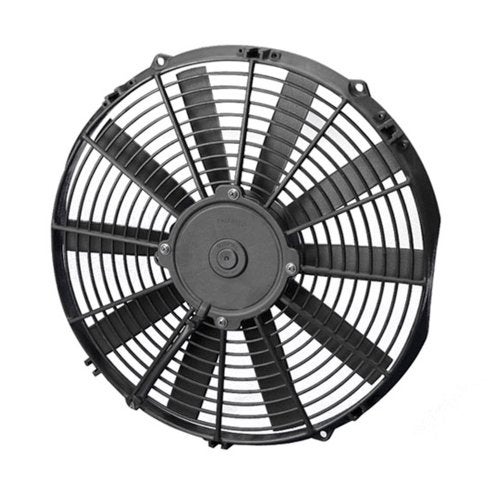 Spal Electric Cooling Fan, Low Profile, 13 in Fan, Puller, 1032 CFM, 12V, Straight Blade, 14.188 x 13.625 in, 2 in Thick, Plastic, Each - Image 1