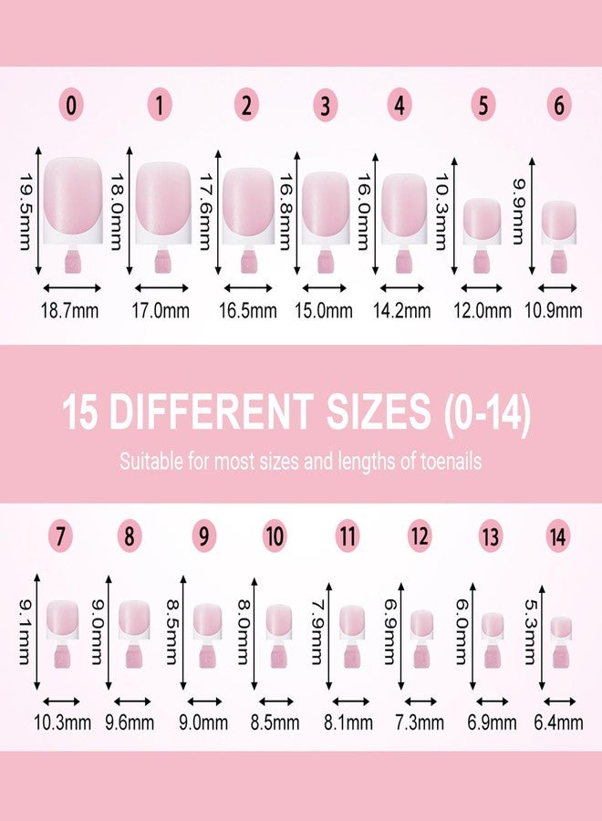 SWETIDY Toe Nail Press Ons, French Tips Toe Press On Nails, 150pcs Square Pre-Designed Soft Gel Thick False Toenail Extension, Berry Pink Full Cover Acrylic for DIY 15 Sizes - Image 4