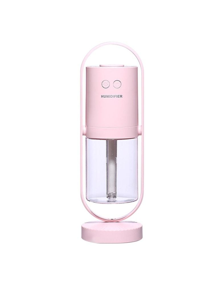 Humidifier Mini Cool Mist Magic Shadow 360° Rotating Air Purifier 200ML Ultrasonic Quiet 7 Colors LED Night Lights Projection for Home Car Office Travel Baby Pink - Image 1