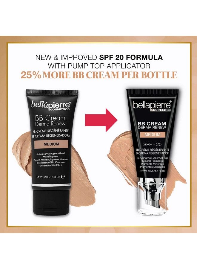 BellaPierre Bb Cream With Spf 20 Tinted Sunscreen Concealer Foundation & Moisturizing Face Cream | New & Improved Formula + Pump Top Applicator | Nontoxic & Paraben Free | 1.7 Oz Medium Cool - Image 5