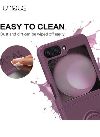 For Samsung Galaxy Z Flip 5 Phone Case with Ring Stand Shockproof Full Body Protection Phone Case for Galaxy Z Flip 5 5G 6.7 Inch, Purple - view 4