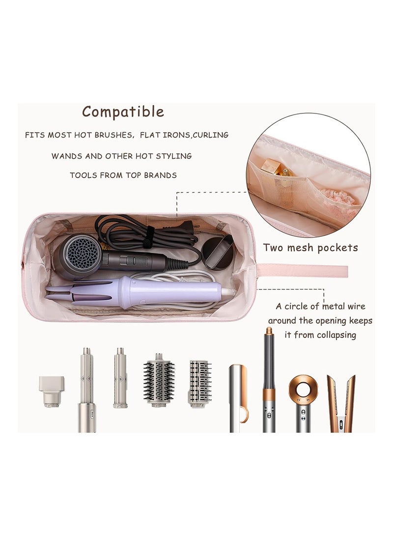 MVAQKLM  Large Hair Dryer Travel Case with Quilted Floral Design, Hair Tool Organizer Bag for Dyson Airwrap, Shark FlexStyle, Curling Iron, Straightener & Styling Accessories, Portable Beauty Storage Bag - Image 5