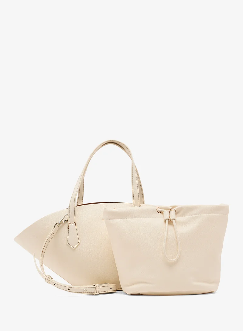 ELLA Fan Tote With Tag Detail