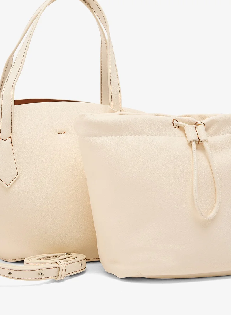 ELLA  fan tote with tag detail and pouch insert for Women | Best Price UAE