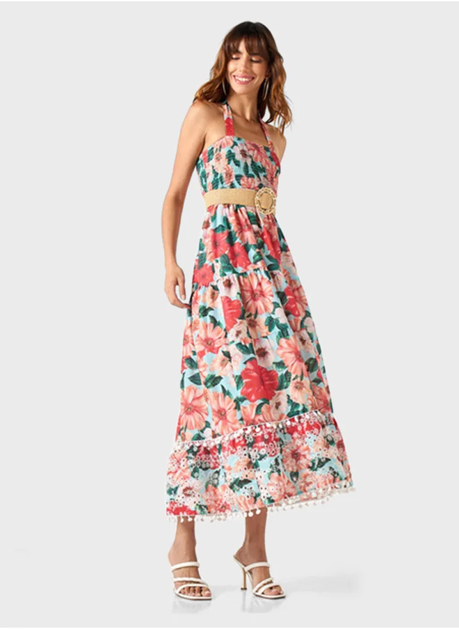 2Xtremz Printed Halter Neck Dress