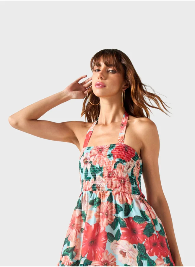 2Xtremz Printed Halter Neck Dress