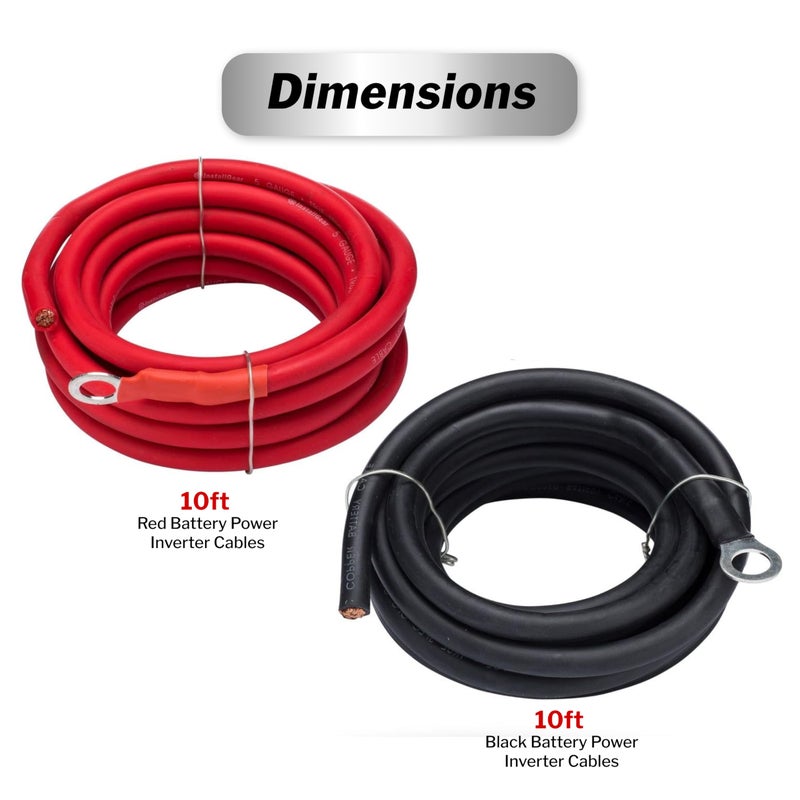 InstallGear AWG 5 Gauge 10ft Battery Power Inverter Cables - 2ct Red/Black Battery Cable for Solar, Auto, RV and Marine, Lawn Mower - 99.9% Deoxigenized Copper, Set - Battery Cable Wire - Battery Wire - Image 3